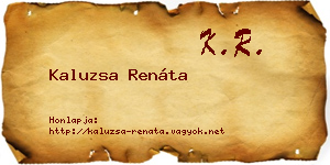 Kaluzsa Renáta névjegykártya